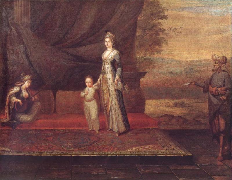 Jean-Baptiste Van Mour Portrait of Lady Montagu oil painting image